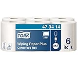 Tork 473414 Mehrzweck Papierwischtücher für das M2 Innenabrollungspendersystem/ 2-lagiges stabiles Papier in Weiß/ 6 x 150.8 M