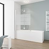 Schulte Duschabtrennung, faltbar für Badewanne, einfacher Aufbau, 112 x 140 cm, 5 mm ESG-Glas Depoli light, alpinweiß, Scharnier Eckig D3353 04 31 4 22