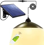 Solarlampen für Außen,Solar Hängelampe mit 2 Modi,3 helle Farben,5m Kabel,Fernbedienung,180 ° Einstellbares Solarpanel,IP65 Wasserdichte für Garten,Terrassen,Haus Dek