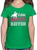 Pferde Geschenk und Reiten Zubehör - Echte Mädchen reiten - 140 (9/11 Jahre) - Grün - mädchen Geschenke 12 Jahre - F131K - Mädchen Kinder T-S