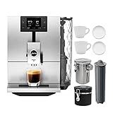 Jura ENA 8 Signature Line Kaffeevollautomat mit 2 Tassen und Untertassen, Filterkartusche, große und kleine Kaffeedosen Bundle (6 Stück)