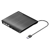 Viudecce Externes CD DVD Laufwerk USB 3.0, Tragbare Premium DVD/CD ROM +/- RW Optical Drive Burner Writer Spieler für Laptop PC