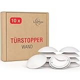 LouMaxx Türstopper Wand selbstklebend oder zum Schrauben Ø 40 mm - 10er Set weiße Wandstopper selbstklebend - Türpuffer Wand – Wandpuffer selbstklebend zum Schutz ihrer Wände und Zimmertüren…