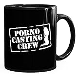 MoonWorks® Kaffee-Tasse Porno Casting Crew Sexy Pin up girl Geschenk Junggesellenabschied Bürotasse lustige Kaffeebecher schwarz Keramik-T