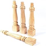 ybaymy 4 Stück Holz Möbelfüße 35cm Holz Holzfarbene Möbelbeine Massivholz Möbel Beine Tischbeine Aus massivem Gummiholz für Stühle Sofa Bett Schrankfüße und Bettbeine Geeignet Mittelalterlich M
