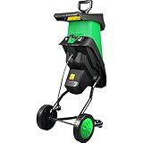 TTXS Messerhäcksler 2400w Elektrisch für Äste & Gartenabfälle,Häcksler mit 50l Auffangbeutel,Schredder Aststärke Bis 39