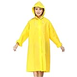 Delmkin Regenmantel Mode Unisex Eva Regenjacke Regenmantel für Erwachsene (Gelb, M)