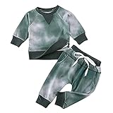 Herbst Baby Jungenanzüge, Baby Mädchen Jungen Rundkragen Tie-Dye Langarm T-Shirt + Hosenanzüg