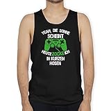 Shirtracer Nerd Geschenke - Heute zocke ich in kurzen Hosen grün weiß - S - Schwarz - Tank Top - BCTM072 - Tanktop Herren und Tank-Top M