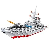 CALEN Bausteine Schiff Modell, 468 Teile modern Schlachtschiff Kreuzer Modell Serie, Kreative Geschenke für Kinder und Erwachsene, Kompatibel mit Leg