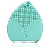 SUNMAY Leaf Gesichtsreinigungsbürste und Gesichtsmassagegerät mit Memory-Funktion, Timer und Extra Weichem Silikon für Gesichtspolitur und Peeling (Tiffany-Blau)