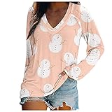 Weihnachten Vintage Sweater Sommer Bluse Damen Bluse Weiss gestreift be Famous Tshirt Damen Pullover Damen sexy Winter Tunika Damen t Shirt Damen rosa Langarm Damen Langarmshirt yk2 F