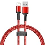 BJKKM USB Kabel for iPhone 12 11 13 Pro Xs. Max Xr. X 8 7 6 LED Beleuchtung Fast Lade Ladegerät Datum Telefonkabel for iPad Drahtkabel (Color : Red, Length : 0.5m)