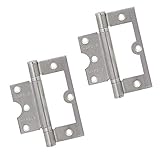 Gedotec Türband Edelstahl-Scharnier mit Schrauben - H10600 | Aufschraubbänder für flächenbündigen Anschlag | Aufschraubscharnier mit Tragkraft 60 kg | 2 Stück - Türscharnier Zimmertüren & Holztü