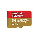 SanDisk Extreme microSDXC 64GB + SD Adapter + Rescue Pro Deluxe 160MB/s A2 C10 V30 UHS-I U3