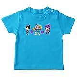 OKIWOKI Dragon Ball Super - Thanos Lustiges Türkis Baby T-Shirt - Thanos, Vegeta und Vegeta Hakai no Kami Mode (Dragon Ball Super - Thanos Parodie signiert Hochwertiges T-shirt in Größe 12