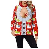 Kobilee Ugly Christmas Sweater Damen Lustige Pullover Weihnachten Weihnachtspullover Weihnachtspulli Teenager Mädchen Weihnachtsshirt Mode Weihnachts Sweatshirt Ob