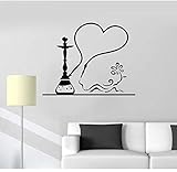 Vinyl-Aufkleber, Wasserpfeife / Rauch, Shisha, Bar, Dekoration, Kunst-Design, Wandaufkleber, Tapeten, 71 x 56