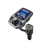 Bluetooth FM-Sender für Auto, Bluetooth-Auto-Adapter, 4-in-1-Auto-MP3-Player mit 1,8-Zoll-Farbdisplay, Eingang/-Ausgang, 3 USB-Anschlüsse, S-Freisprechanruf, SD-/TF-Karte, QC3.0,5 EQ-M