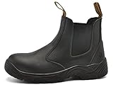 SAFETOE Sicherheitsstiefel Arbeitsschuhe mit Stahlkappe M8025 (S3 klassischer Artikel) von Anti-Punktion und wasserdichte, Schwarz, EU43