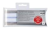 SIGEL GL715 Glasboard-/ Kreidemarker schreibt sofort, abwischbar weiß, Rundspitze 2 - 3 mm, 2 Stück