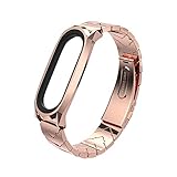 ZLRFCOK Für Xiaomi Mi Band 5 4 3 Armband Metall Edelstahl Kompatibel Armbänder Armbänder (Color : V GT Rosegold, Size : for mi Band 4 3)