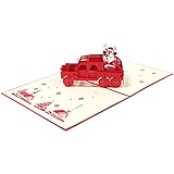 LILANPING Pop-up-Weihnachtskarte Kreative 3D-Gruß Blessing Mitteilungs-Karte Weihnachten Origami-Karte (rot)