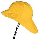 AWHA Südwester Regenhut gelb/Unisex - wasserdichte Mütze mit breiter Krempe und Ohrenklapp