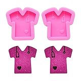 Nifocc T-Shirt Geformt Schlüsselbund Silikonform mit Löchern Anhänger Harzformen für DIY Schmuck Basteln Handwerk - 2 ST