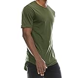 CICIYONER Sommer Tshirts Herren T-Shirt Basic Rundhalsausschnitt Hip Hop Solide Slim Top Bluse Marine Rot Grau Grün S M L XL XXL