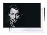 Unified Distribution Johnny Depp - 60x40 cm Kunstdruck auf Leinwand • erstklassige Druckqualität • Dekoration • Wandb