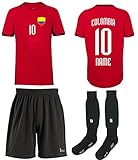 nationshirt Kolumbien Trikot Wunschname Und Wunschnummer Hose + Stutzen WM EM BR/R (128)