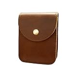 aolaso Spielkartenetui aus Rindsleder, Etui für Spielkartenboxen aus Leder Zigarettenetui aus Leder für Herren Vintage-Mini-Hüfttasche Weihnachtstag & Neujahrsgeschenk(Braun)