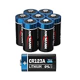 ANSMANN CR123A 3V Lithium Batterie - 8er Pack CR123 Batterien geeignet für Kameras, Alarmanlagen, Taschenlampen und mehr - Einwegb