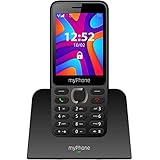 MP myPhone S1 LTE, Telefon mit Ladestation, seniorenhandy ohne vertrag, 2,8'-Farbdisplay, großer 1800-mAh-Akku, 4G-Netz, USB-c, Bluetooth, Dual-SIM, Fackel, Telefon-Freisprechfunktion, LTE, schw