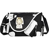 47-B Natsume Freundschaftskonto Comics Katze Männer Und Frauen Umhängetasche Messenger Bag Animation Rucksack Liebespaar Buch Tasche (Color : Black-A, Size : S-32 * 11 * 26cm)