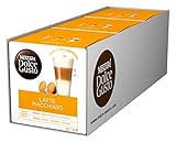 NESCAFÉ Dolce Gusto Latte Macchiato | 48 Kaffeekapseln | Aromatischer Espresso | 3-Schichten -Köstlichkeit aus feinem Milchschaum, 3er Pack (3 x 16 Kapseln)