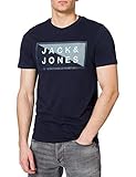 JACK & JONES Men's JCOSHAWN Tee SS Crew Neck NOOS T-Shirt, Navy Blazer/fit: Slim, L