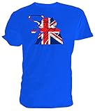 Best of British, Union Jack Sherlock Holmes T Shirt, blau - Größe: M