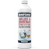 BINFORD Abflussreiniger flüssig mit Power Aktiv Formel 1000 ml EXTREM STARK entfernt Haare & Verstopfungen in 10 Minuten aus Küche, Dusche, Bad & WC | Rohrfrei Rohrreiniger Abflussreiniger H