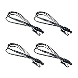 Cyleibe 4 Set Fahrrad Spanngurt,3 In 1 Flaches Gummi-Spannseil Gummispanner Spanngummi mit Haken Verstellbares Elastisches Gürtel-Teleskopseil Für Motorradhelm, Fahrradgepäck, Schw