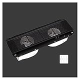 KGDC Abluftventilator Rechteckige verborgene Lüftungslüfter Deckengitter Doppelmotorabluftventilator Dual-Core Leistungsstarker Lüfter, weiß/schwarz, 40W × 2 Lüfter Abluft (Color : Black, Style : B)