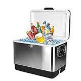 Kühler Kasten Frische Kasten Softseitige Kühlbox for Camping/BBQ/Familie Outdoor- Aktivitäten Cooler Box isoliert Picknickfamilie Silber Lunch-Taschen (Color : Silver, Size : 57 * 37 * 41cm)