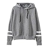 BAIXIAOCHI Damen Einfarbiger Pullover Kordelzug Hoodie Lang