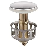 Timpfee Badezimmer-Waschbeckenstopper, Badewannenstopper, Abfluss-Haarfänger, Edelstahl, Push-Typ, Bounce Core, auslaufender Stöpsel für 3,5 cm Abflusslöcher, Badezimmer, Waschbecken, Badewanne, Kü
