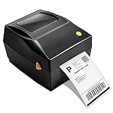 Desktop Etikettendrucker Thermodrucker Label Printer USB-Direkt Etikettiermaschinen kompatibel mit 4 x 6 Versandetiketten, Ebay, Etsy, Shopify, Amazon Barcode (Grau)