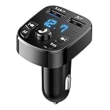 BOWTONG Bluetooth FM Transmitter Auto Bluetooth Transmitter,Auto Bluetooth 5.0 Aux Adapter Mit Dual USB Ports,LED Spannungsanzeige Easy Pair Stabile Leistung Für Die Meisten Smartphones Und Tab