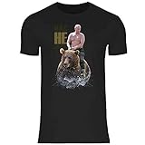 Royal Shirt Herren T-Shirt Putin auf einem Bär. Not Gonna get us, Größe:XL, Farbe:Black
