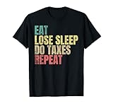 Essen, Schlaf verlieren, Steuern erledigen, Steuernsaison wiederholen. T-S