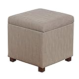 GXFHFG Sofa Hocker Fußbank Sitztruhe Mit Stauraum Und Deckel Mit Holzfüßen Geeignet Für Wohnzimmer Schlafzimmer Einkaufszentrum, 45x 45 X 45 cm,
